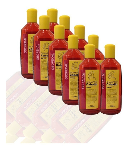 Set 10 Shampoo De Caballo Sin Sal 500g Obopekal