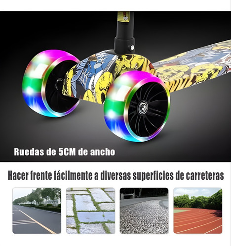 Scooter Patín Del Desmontable Luces Led Para Niña Niño