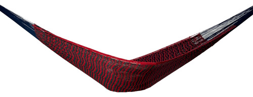 Hamaca Artesanal De Alta Calidad Algodon Suave Terracota Rojo Y Azul