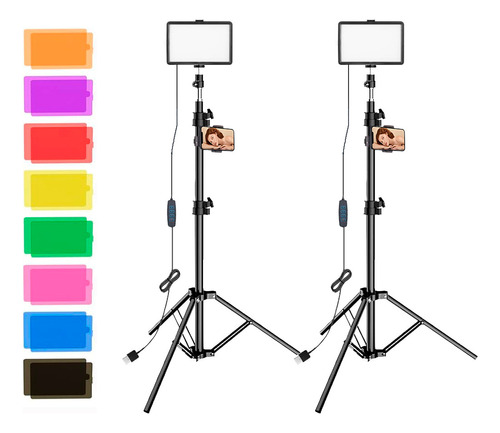Set De 2 Luces Led Kit Para Fotografía Y Video Trípode Luz