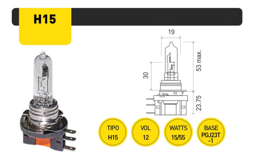 Lámpara H15 12v 15/55w Alta Y Baja