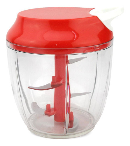 Processador Triturador Manual 5 Lâminas 1200ml Vermelho