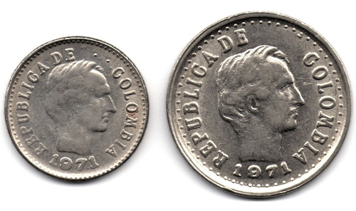 10 Y 20 Centavos 1971 Con Puntos Leyenda Separada