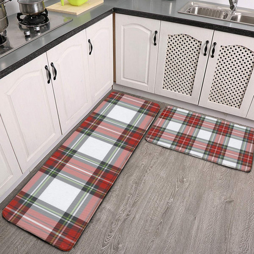 2 Alfombra Cocina Diseño Tartan Navidad Antideslizante