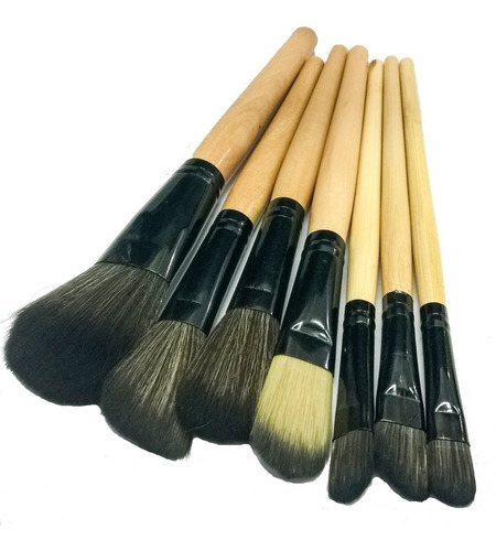 Pack X6 Set 32 Pinceles Y Brochas Maquillaje Profesional