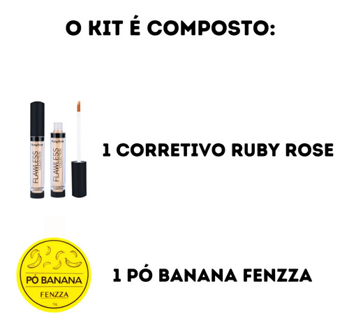 Pó Banana Translúcido Fenzza Com Corretivo Ruby Rose Nude 3