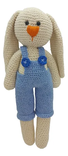 Mu eco Apego Tejido Crochet Amigurumi Conejo Jardinero