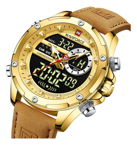 Relojes De Cuero Naviforce Luxury Sport Chronograph Para Hom