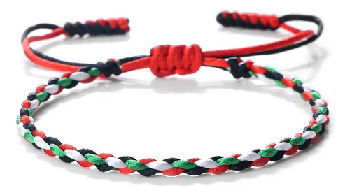 Pulsera Tejida Palestina Hecha A Mano Con Cuerda Ajustable