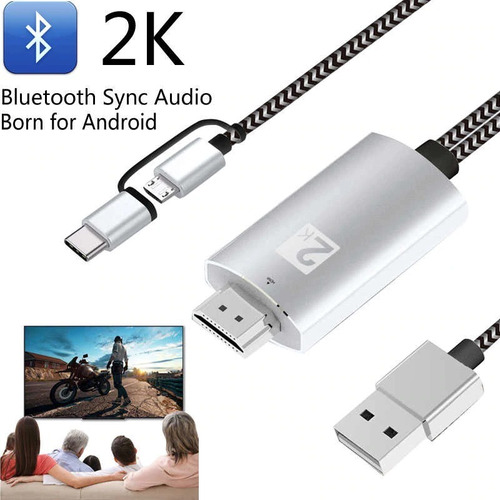 Cable Hdmi A Microusb V8 Y Tipo-c Con Usb Titan Belgrano