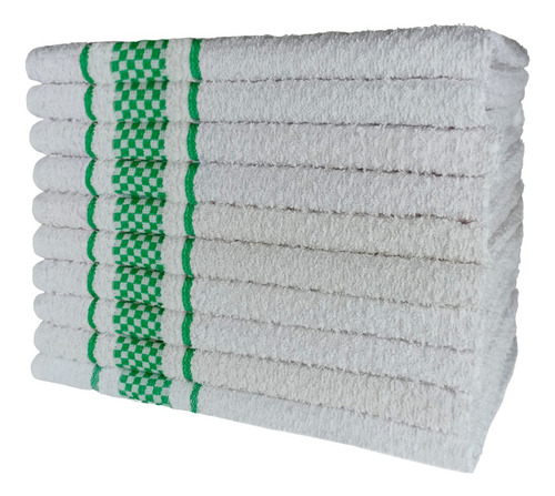 Kit 10 Pano Prato Atoalhado 45x70 100%algodão Alta Absorção Cor Verde