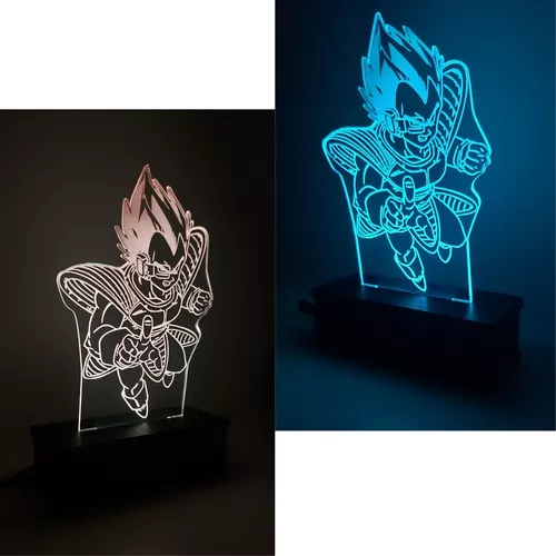 Luminária Led 3d, Vegeta, Dragon Ball Z, desenho, decoração, 16