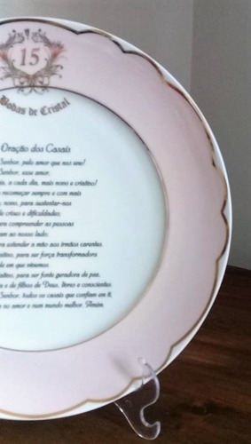 Imagem 3 de 6 de Prato Bodas De Cristal, 15 Anos De Casamento Oração Casais