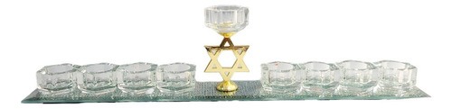 Januquilla Menorah Candelabro De Cristal 9 Brazos Estrella