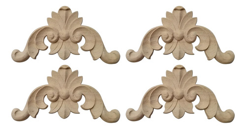 2 X 4 Apliques De Madera Y Marco De Incrustaciones