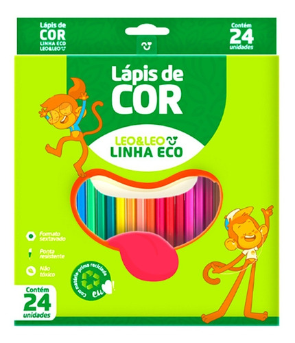 Lápis De Cor Linha Eco Leo E Leo - 24 Cores