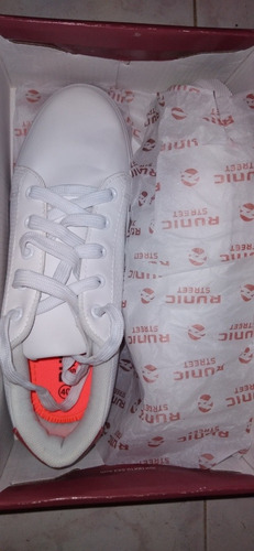 Zapatos Deportivos Goma Blanco Casuales Dama Talla 40