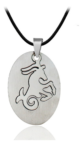 Collar Capricornio Signo Zodiacal Placa Acero + Estuche