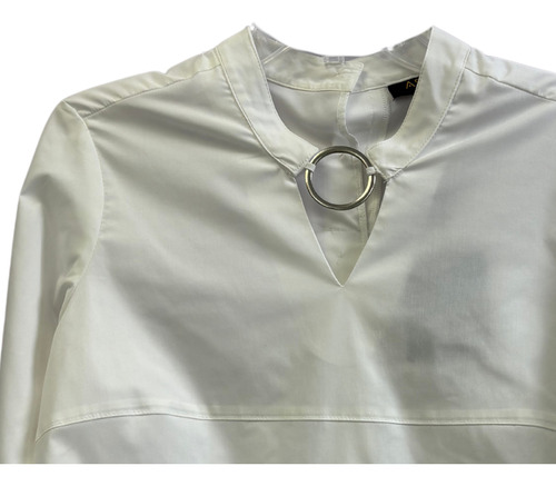 Aspik Blusa Mujer Cuello Mao Manga Larga Escote V Oficina As