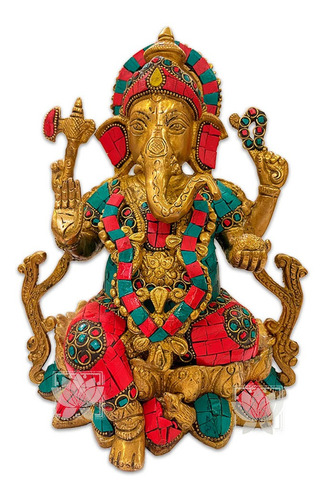 Ganesh C/ Piedras En Bronce  Vdq21-202 1041 /ambienteyaromas