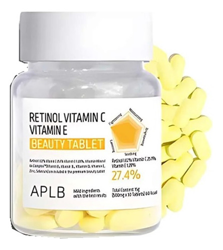 Tabletas Corea Belleza Antiedad Retinol Vitamina C & E 30pz Momento De Aplicación Día/noche Tipo De Piel Todo Tipo De Piel