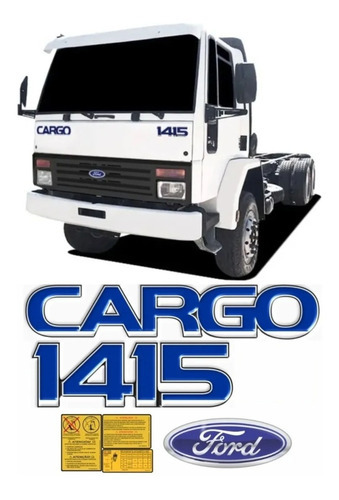 Kit Adesivo Compatível Ford Cargo 1415 Emblema Caminhãokit25 Cor EMBLEMAS FORD Cargo 1415 - RESINADO