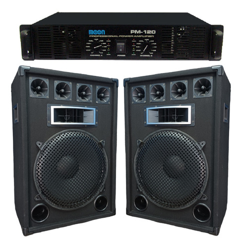 Combo Dj Profesional 2 Bafles 15 3 Vias 1400w + Potencia700w