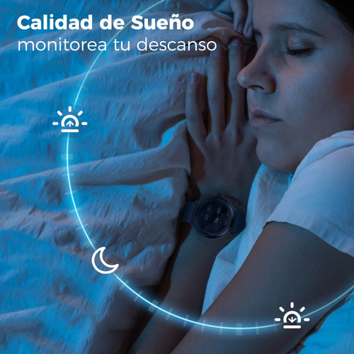 Smartwatch Techzone Casual Contra Salpicaduras Grado Ip 67 Color de la caja Negro y Blanco Color de la correa Gris