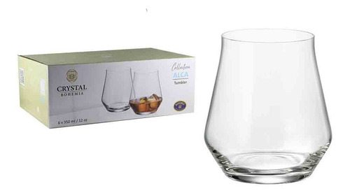 Juego De Vaso X 6 Cristal De Bohemia 350 Ml