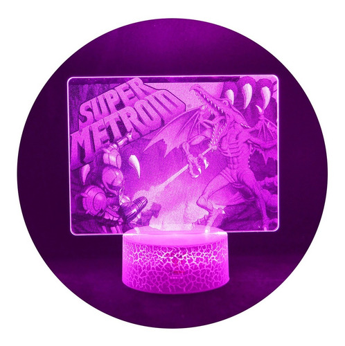 Lampara 3d Premium Super Metroid Base Agrietada