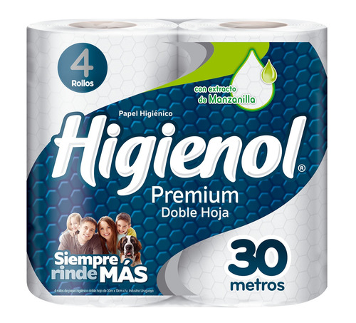 Imagen 1 de 1 de Papel higiénico Higienol Premium doble 30 m de 4 u