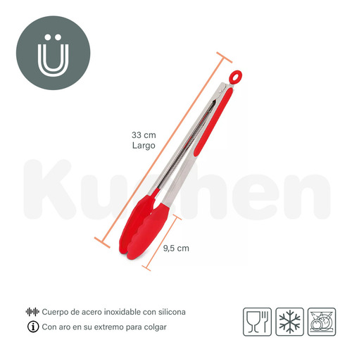 Pinzas Multiuso Acero Inoxidable Punta Silicona Kuchen