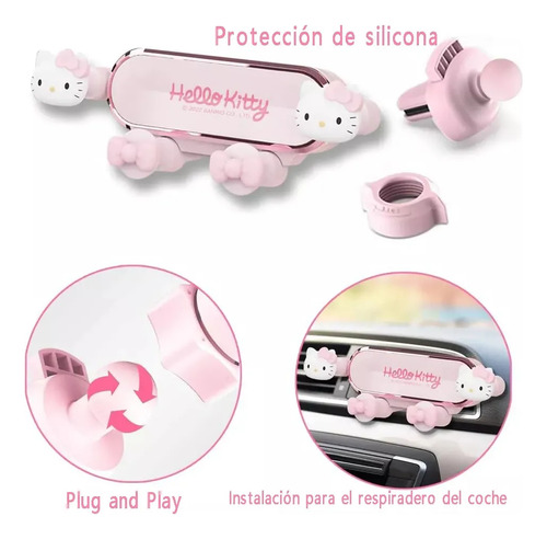 Soporte Para Teléfono Móvil Sanrio Hello Kitty Con Dibujos A Soporte De Coche Para Teléfono Móvil