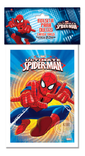 Bolsita Para Dulces Spiderman Clasico (plastico Pq C/25 Pz)