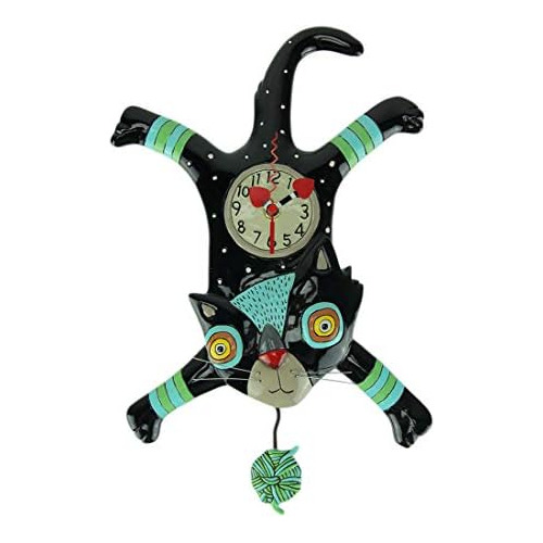 Reloj De Pared Péndulo De Ataque De Gato Craft