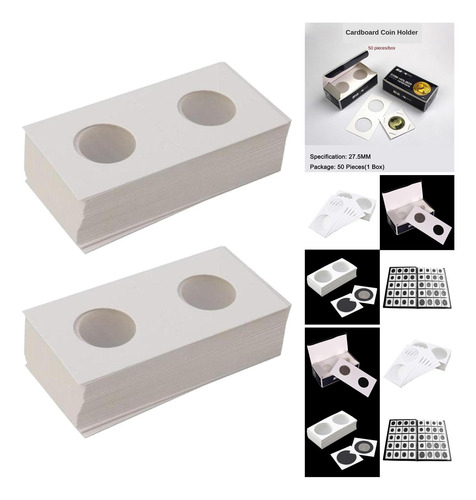 100/set Cartón Grueso Monedero 2x2 Almacenamiento
