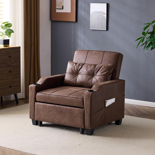 Sofa Cama Reclinable 3 En 1 Ajustable Puertos Usb Vingli