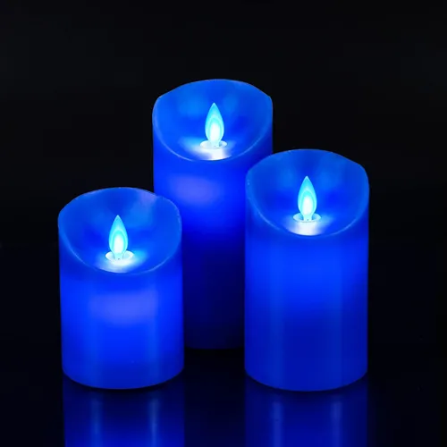 Windshell Velas De Llama Azul Real (led Azul En El Interior)