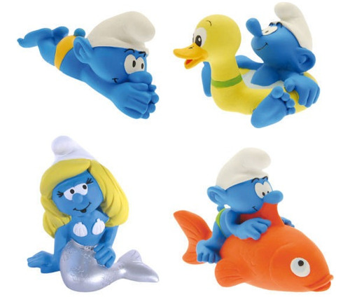 Plastoy France Kit 1 Os Smurfs - Smurf & Smurfette C/4 Unid.