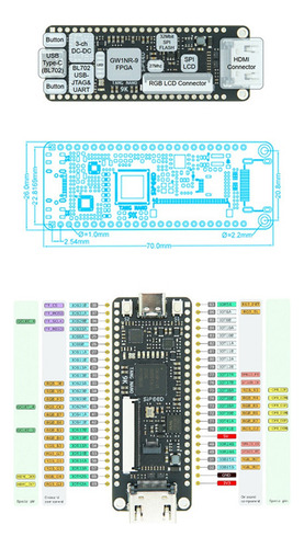 Placa De Desarrollo Fpga Tang Nano 9k Gowin Gw1nr-9 Risc-v