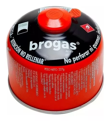 Cartucho Gas Butano Brogas 230 Grs Válvula A Rosca