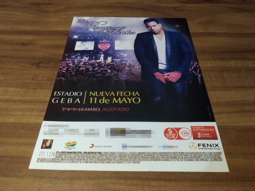 (pd876) Publicidad Romeo Santos Geba * 2014 (Usado)