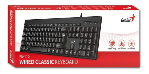 Teclado Genius KB-116 QWERTY español color negro