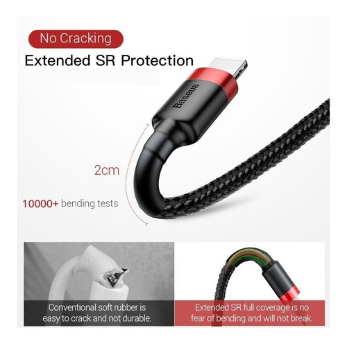 Cabo Lightning Usb iPhone iPad 2 M Baseus Cafule Especial