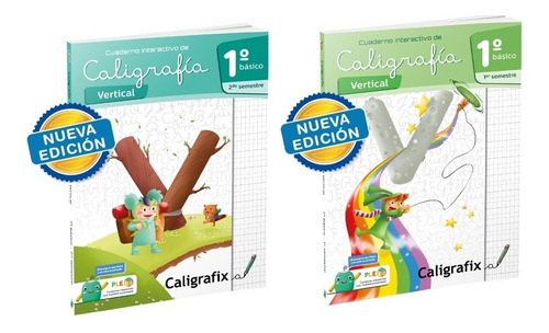 Pack Caligrafix Caligrafía Vertical 1°básico 1y2 Semestre