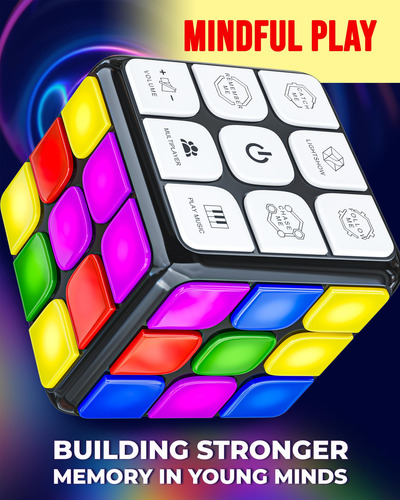 Juego Cubo Intermitente Mano Electrónico Stem Memoria Niños