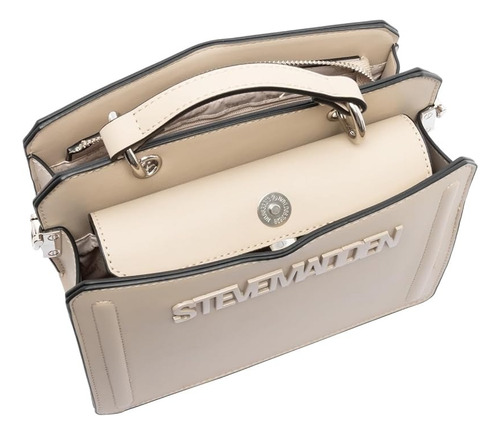 Bolsa Satchel Steve Madden Bevelyn Color Sesame