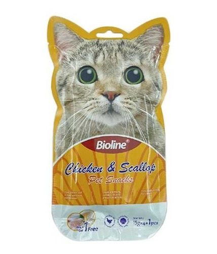 Imagen 6 de 6 de Pack 25 Snack Tubitos Cremosos Bioline Para Gatos