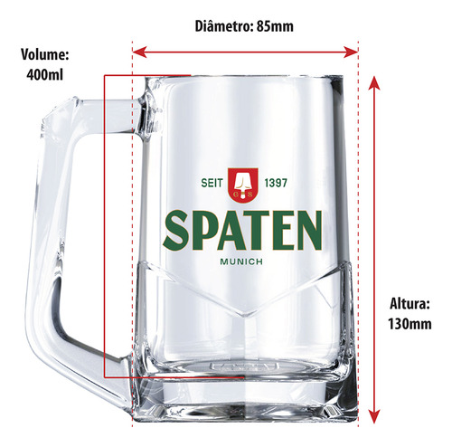 Caneca Chopp, Caneca Spaten Ruvolo, 400ml