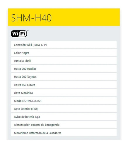 Cerradura H-40 Digital Ihub Huella Wifi Negra Gtia Samsung